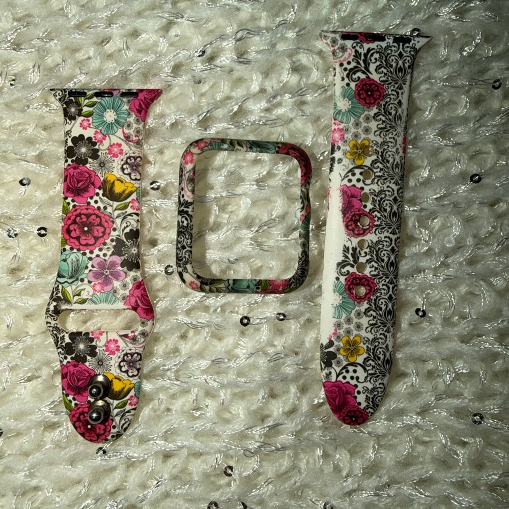 Floral Patterned Watch Band Set